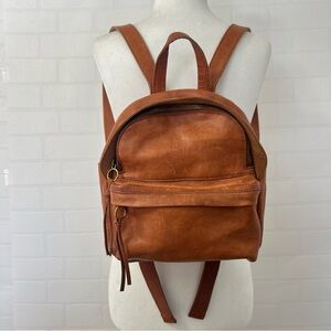 Madewell Lorimer Mini Leather Backpack English Saddle Brown NWT Chic Boho Preppy